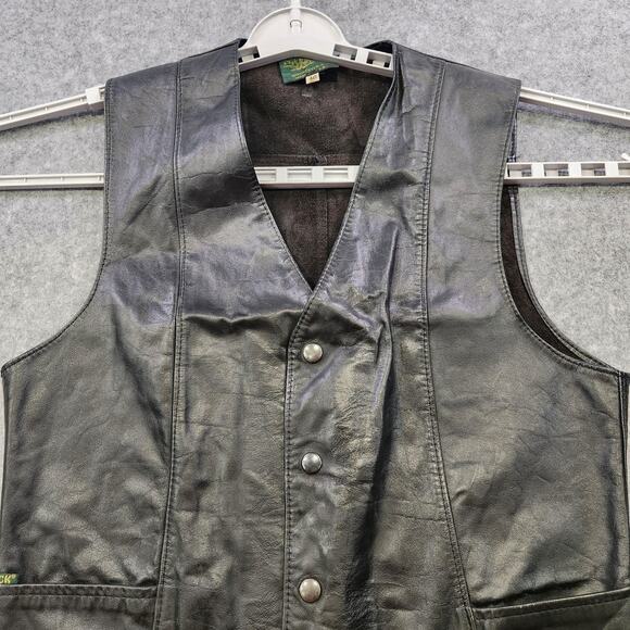 VTG MR Bick Genuine Leather Vest Mens 40 Black Biker Motorcycle USA Made Jacket - Picture 4 of 10